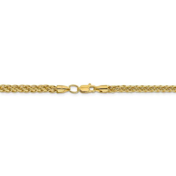 4.3mm, 14k Yellow Gold Hollow Wheat Chain Necklace, 24 Inch - Picture 4 of 8
